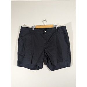 Lane Bryant Black Cotton Blend Chino Shorts Women Plus Size 28